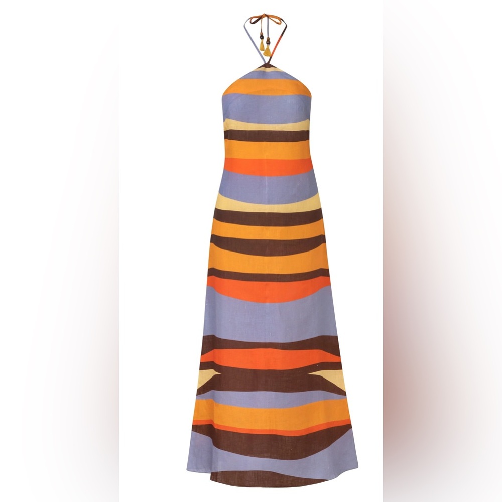 Striped Multicolor Halter Dress - Picture 6 of 6